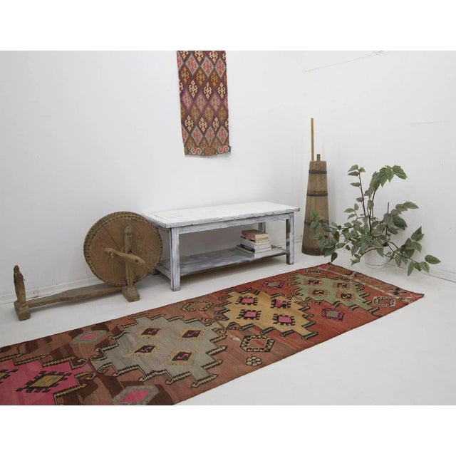 Vintage Turkish Kilim Runner Rug For Sale In Los Angeles - Image 6 of 7