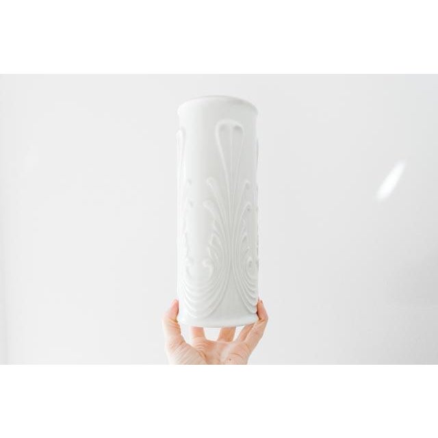 Mid-Century Modern Royal Kpm Mid Century Modern Glazed White Porcelain Vase For Sale - Image 3 of 13