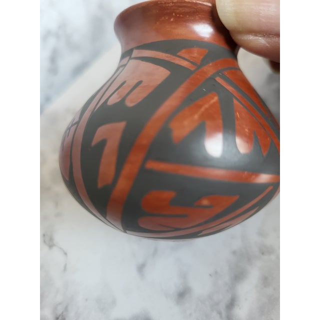 1980s Signed Miniature Pottery Vase by Walter Lopez For Sale - Image 5 of 9
