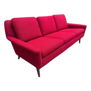 Dux Sofa, Upholstered, Mid-20th Century Design, Folke Ohlsson Newly Reuphostered For Sale