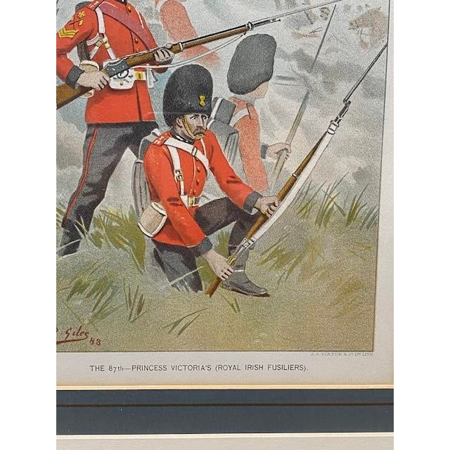 Illustration The 87th Princess Victoria’s (Royal Irish Fusiliers) Color Lithograph c.1890 For Sale - Image 3 of 4