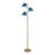 Culver Tree Lamp, Weathered Brass, Pool Blue Shades For Sale