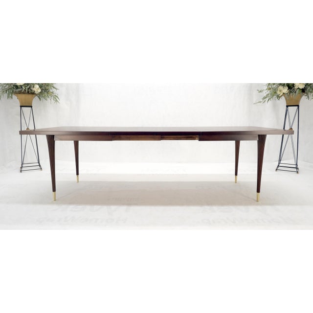 Tommy Parzinger Charak Modern Dimond Top Tapered Leg Dining Table Leaves MINT! two, eighteen inch leaves. Total table...