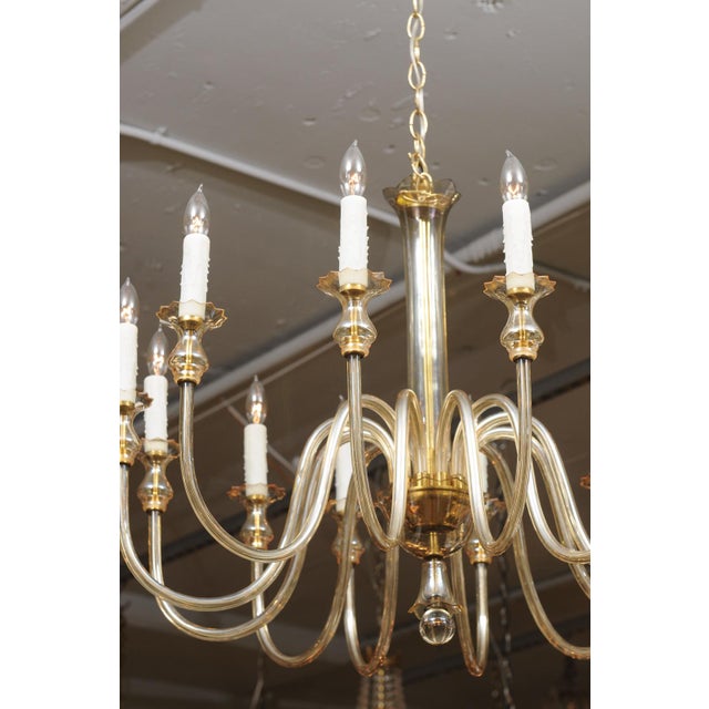 Stunning 12-Light Venetian Glass Chandelier - 1960s, Italy For Sale - Image 15 of 17