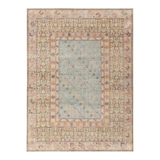 Rug & Kilim’s Oversized Posey Rug in Light Blue, 12x16 For Sale