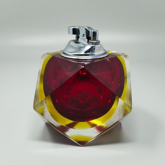 Mid-Century Modern Vintage Table Lighter in Murano Sommerso Glass by Flavio Poli for Seguso, 1960s For Sale - Image 3 of 8