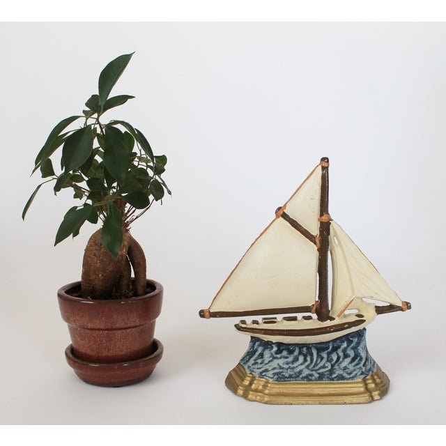 Vintage Cast Iron Sailboat Doorstop For Sale - Image 9 of 10