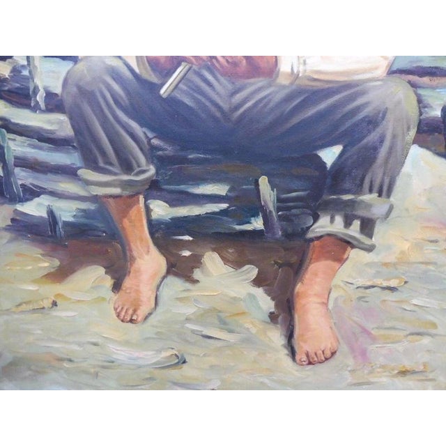 1960s Chediac, The Worker, 1970s, Oil Painting on Canvas, Framed For Sale - Image 5 of 14