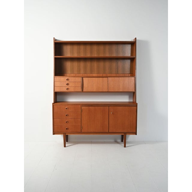 Sideboard with Bookcase in Teak and Mahogany, 1960s For Sale - Image 12 of 12