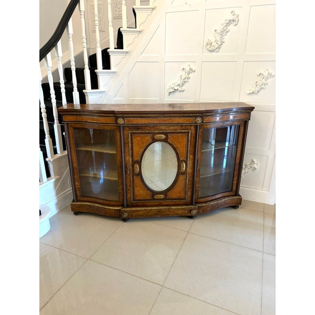 Antique Victorian Burr Walnut Ormolu Mounted Credenza, 1860s For Sale - Image 6 of 17