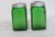 Glass Owens Illinois Diagonal Ribbed Emerald Green Glass Shakers a Pair For Sale - Image 7 of 10
