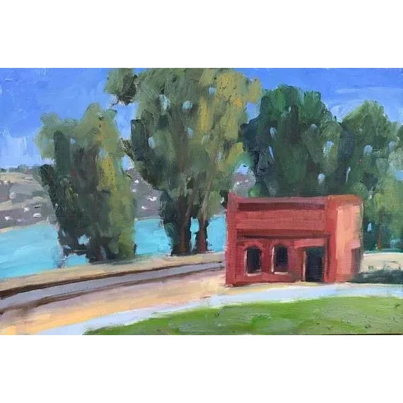 Old Brick Building - Plein Air Oil Painting For Sale - Image 9 of 9