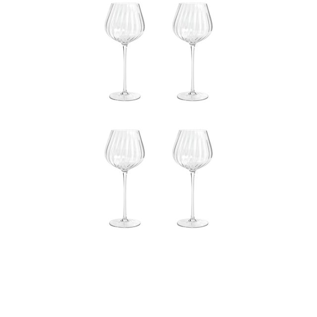 Contemporary Madeleine Optic Red Wine Glass- Clear, Set of 4 For Sale - Image 3 of 4
