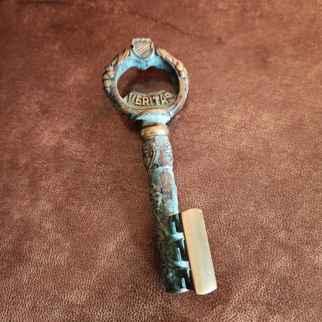 Mid-Century Modern 1950s Bronze Key Vino Wine Bottle Opener Germany For Sale - Image 3 of 10