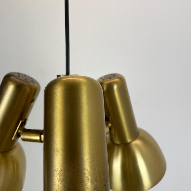 Brass 3-Spot Hanging Light by Koch and Lowy for OMI Lighting, Germany, 1970s For Sale - Image 12 of 18