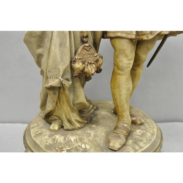 Sculpture Materials Antique French Renaissance Hennecke & Co "Faust & Marguerite" Plaster Statue For Sale - Image 7 of 18