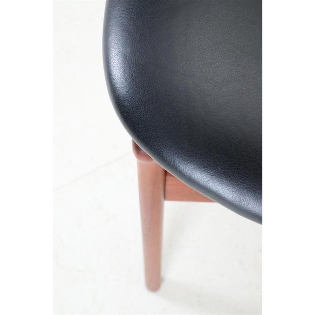 Black Danish 310 Teak Chair with Black Leather by Erik Buck for Aco Møbler, 1960s For Sale - Image 8 of 17