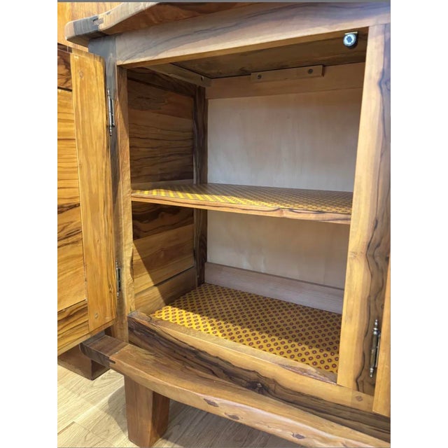 Brutalist Sideboard in Olive Wood, 1952 For Sale - Image 6 of 10