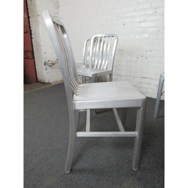 Set of Four Metal Dining Chairs For Sale - Image 9 of 11