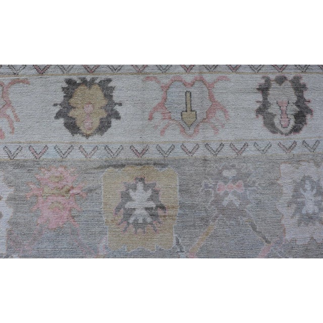 Turkish Oushak Rug Medallion Design by Keivan Woven Arts, 9' X 11'9 For Sale - Image 9 of 10
