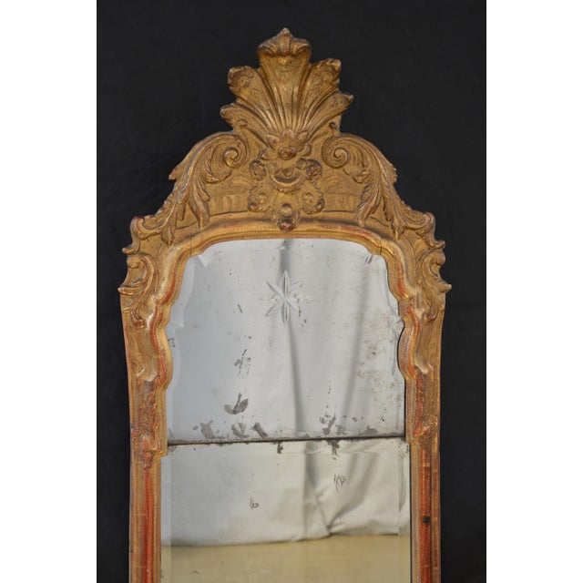 Wood Gesso and Giltwood Pier Mirror, 1740 For Sale - Image 7 of 14