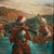 Asian Large Oil Painting, Soldiers on Horseback, by Dakar, 20th C For Sale - Image 3 of 12