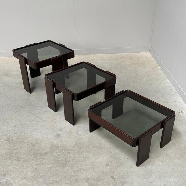 Mid 20th Century Vintage Cassina Nesting Tables by Gianfranco Frattini, Italy 1960s, Set of 3 For Sale - Image 5 of 13