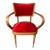 Vintage Mid Century Modern Bentwood Armchair in New Red Velvet Upholstery For Sale