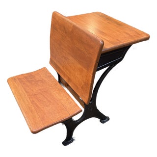 Antique School Desk, Circa 1920s For Sale