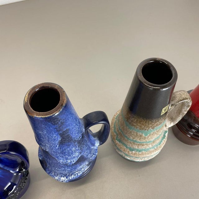 Vintage Pottery Fat Lava Vases by Scheurich, Germany, 1970s, Set of 4 For Sale - Image 17 of 18