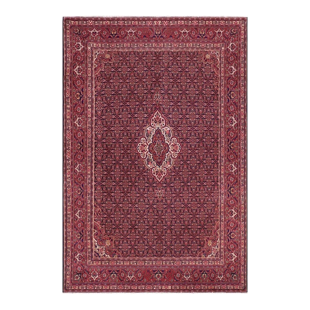 Shabby Chic Persian Tabriz Blue/Red Wool Rug - 10'0'' X 12'6'' For Sale