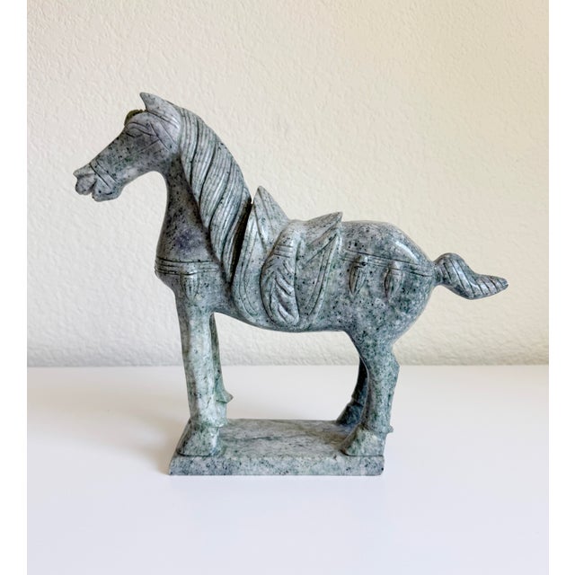 Stone Chinese Tang-Style Stone Horse, Mid 20th Century For Sale - Image 7 of 11