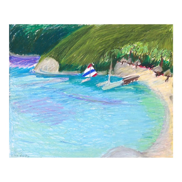 1979 Adrienne Anderson Sailboat Harbor Pastel For Sale