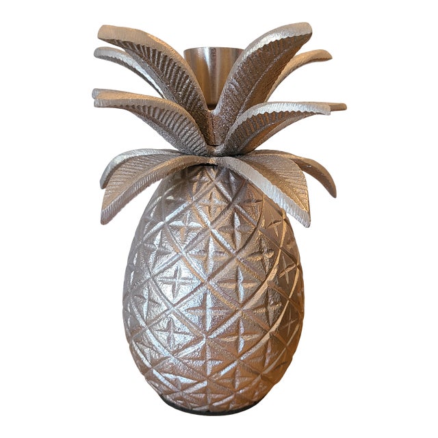 Late 20th Century Metal Pineapple Candle Holder Chairish