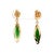 Contemporary Late 20th-Century 14k Yellow Gold Marquise Shaped Jadeite Drop Earrings For Sale - Image 3 of 4