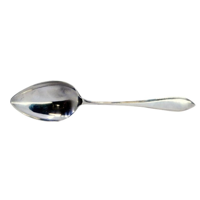 Silver Plain Silver Rice and Serving Spoon with Grooves For Sale - Image 8 of 8