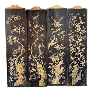 Lovely Set of Four Hand Painted Chinoiserie Panels