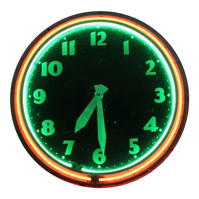 20th Century Neon Clock Chairish
