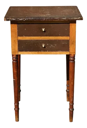 Antique Federal Period Vermont Painted Work Table / Nightstand