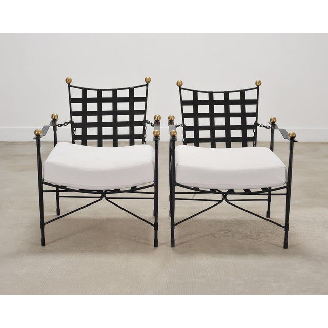 Late 20th Century Set of Four Mario Papperzini Amalfi Iron Lounge Garden Chairs For Sale - Image 5 of 18