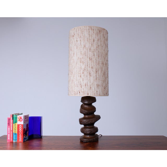 Large Brutalist Sculptural Ceramic Table Lamp, 1970s For Sale - Image 11 of 16
