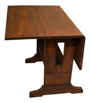 Crafters and Weavers Mission Solid Oak Drop Leaf Dining Table - Walnut (W1)