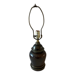 Vintage Small Brass Ginger Jar Table Lamp
