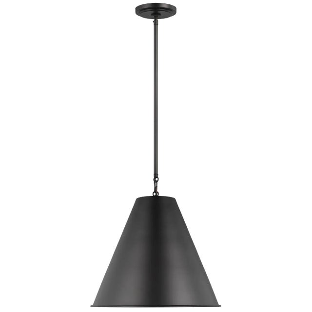 The Gordon contemporary pendant is offered in the Satin bronze, Midnight Black, Antique White, or Antique Brushed Nickel...