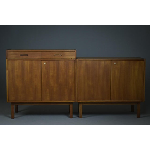 Scandinavian Mid-Century Modern Modular Teak Sideboards with Cabinet, 1960s, Set of 3 For Sale - Image 14 of 14