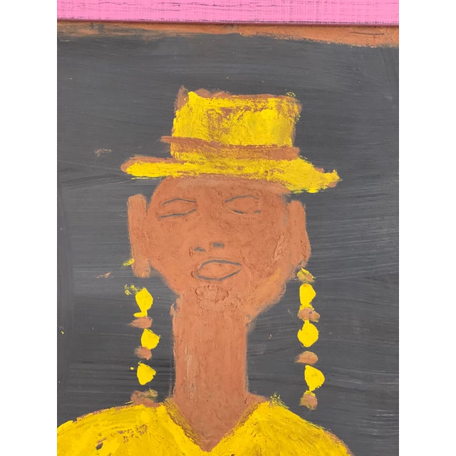 1990s 1990s Jimmy Lee Sudduth Painting “Farmers Wife” Self Taught Art Vintage, Framed For Sale - Image 5 of 12