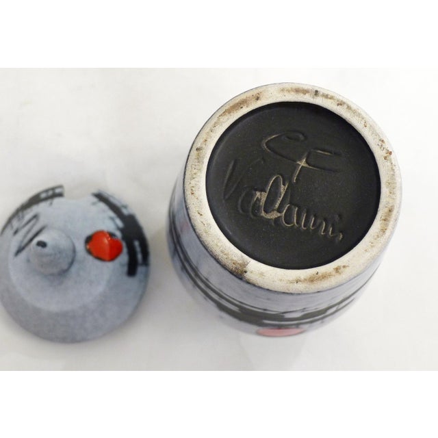 Ceramic Mid-Century Olive Pot in Matte Earthenware in Vallauris by F. Caleca, 1960s For Sale - Image 7 of 13