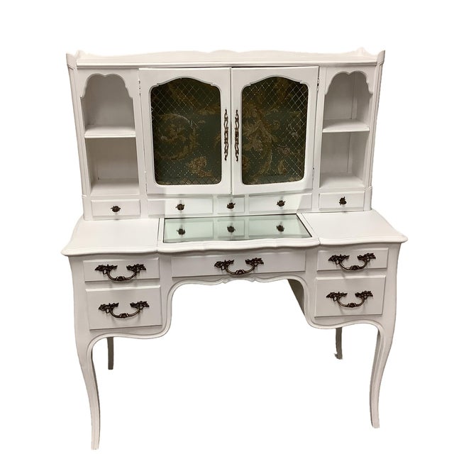 Gorgeous vintage solid wood French Country vanity or desk. Really so many uses. Perfect for vanity and jewelry storage or...