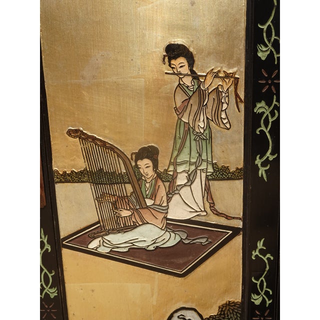 Vintage Chinese Asian Chinoiserie Gold Silver Storage Cabinet Side Table #V23 For Sale - Image 13 of 17