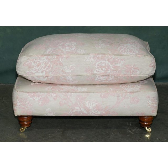 Serpentine Front Feather Filled Cushion Top Ottoman, 2010 For Sale - Image 3 of 16